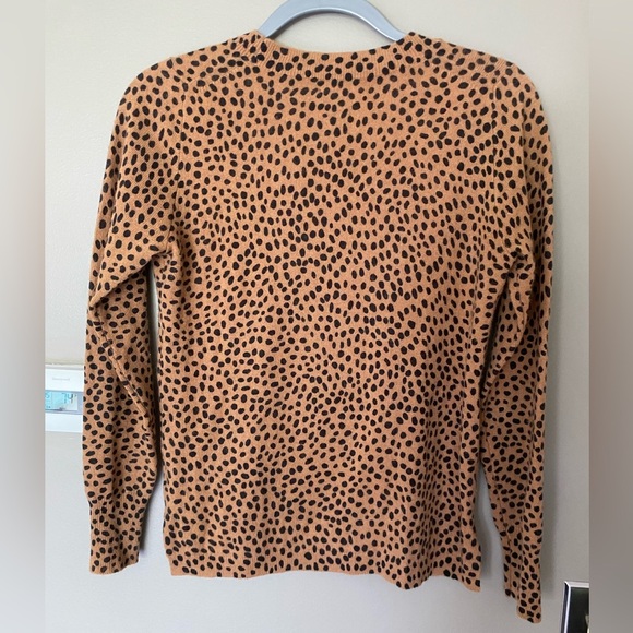 J. CREW• Cheetah Teddie Sweater 100% Cashmere Size Small - Picture 6 of 8